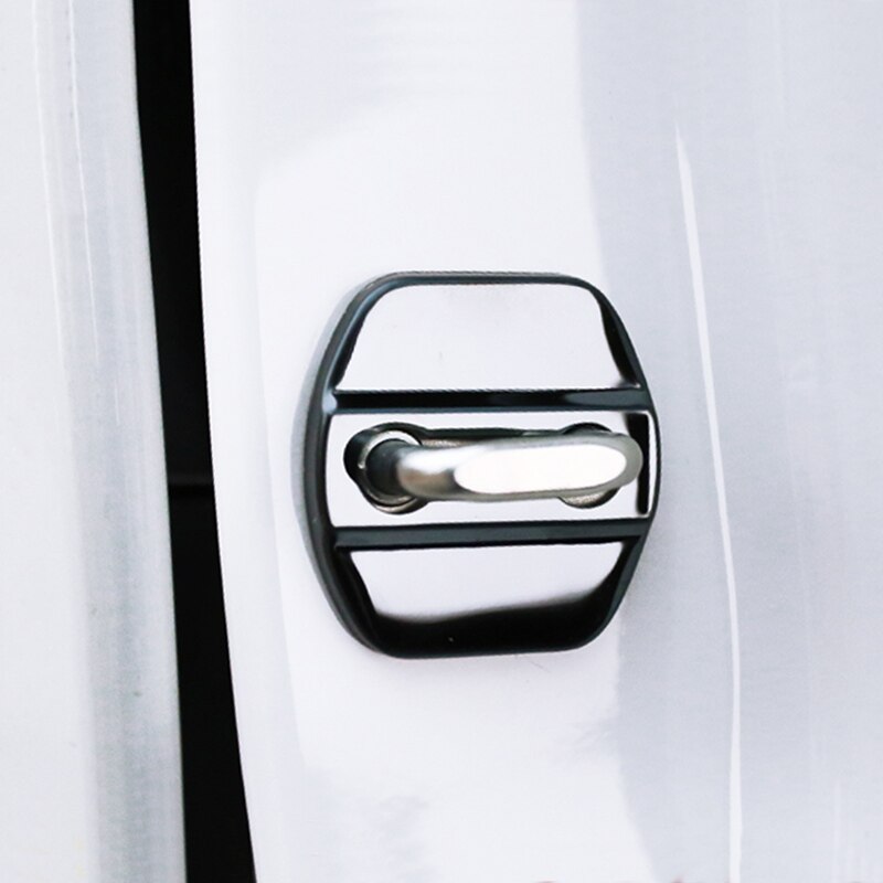 4pcs/set Car Door Lock Cover, ABS or Stainless Steel Cover for Renault Koleos KADJAR, Car Styling Accessories: black titanium