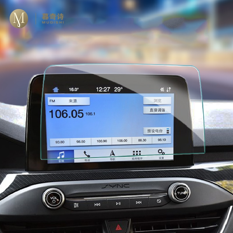 Película de navegación para Ford focus GPS para coche, película protectora de vidrio templado, antiarañazos, accesorios de reajuste