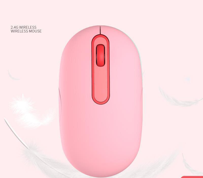 SeenDa 2.4GHz Wireless Mouse Rechargeable Silent Mouse Girl Rechargeable Mini Silent Mice Ergonomic For Laptop PC: Pink