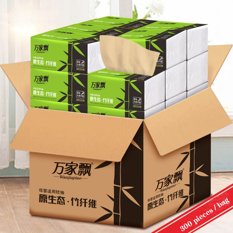 30 Bags / Box Of Bamboo Pulp Paper Bamboo Fiber Natural Color Paper Towel Full Box Of Household Commercial Napkin