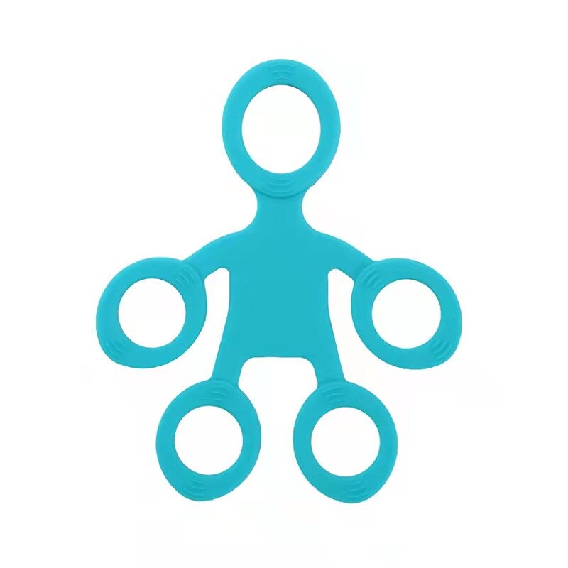 Fitness Stretcher 3 Levels Finger Sensory Toy for Autism ADHD Finger Grip Silicone Ring Exerciser Antistress Resistance Band: Sky Blue