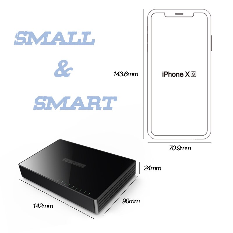 8 Port Gigabit Network Switch 8-port 10/100/1000Mbps Desktop Fast Ethernet Switcher lan hub Small and Smart mini 8 port switch