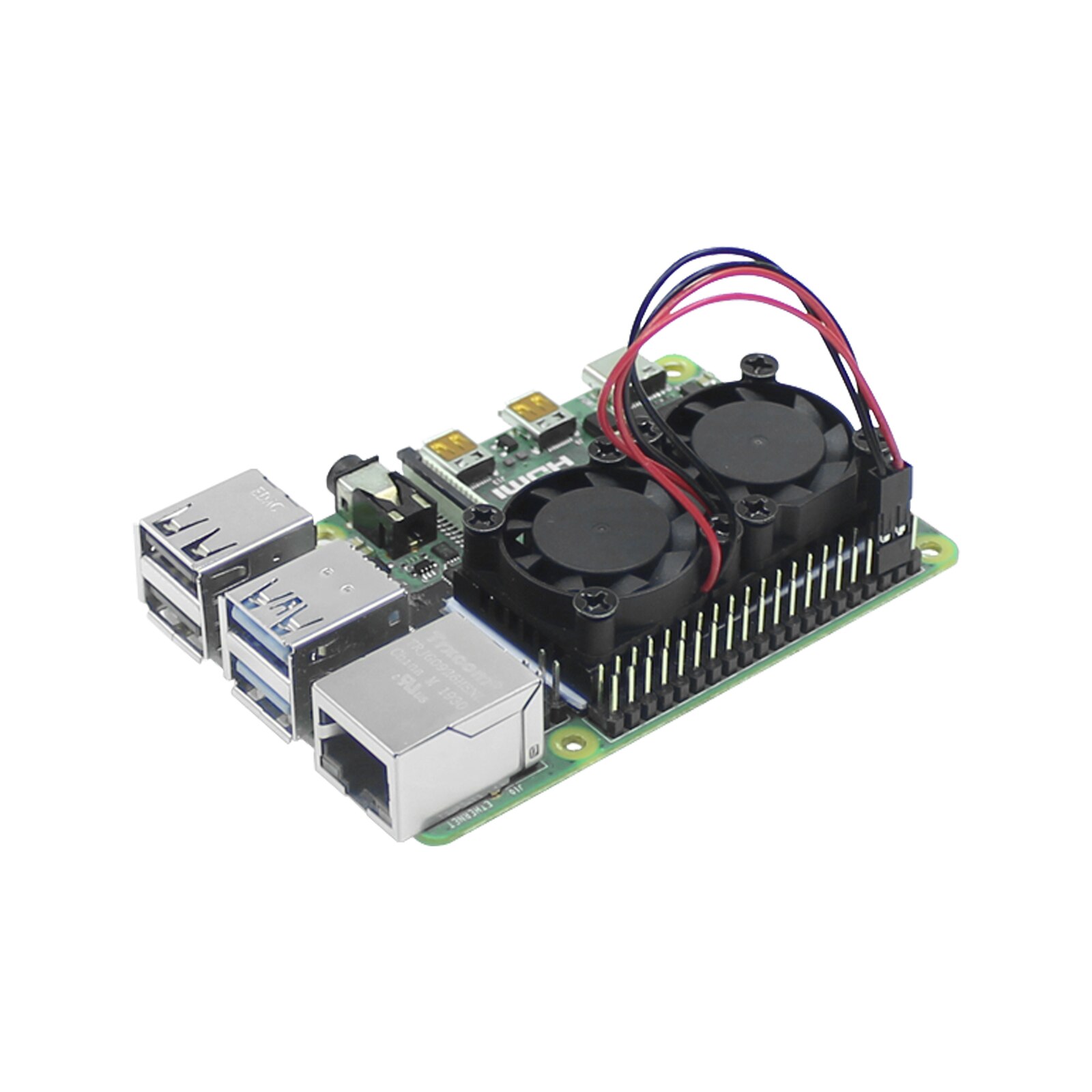 Raspberry Pi 4 Model B Cooling Dual Fan Kit With Heat Sink Double Cooling Fans Cooler Optional For Raspberry Pi 4B/3B+
