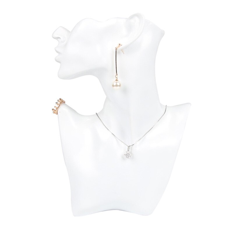 Mordoa 1pcs Resin Jewelry Bust For Earring Pendant Necklace Jewelry Display Stand Holder: White