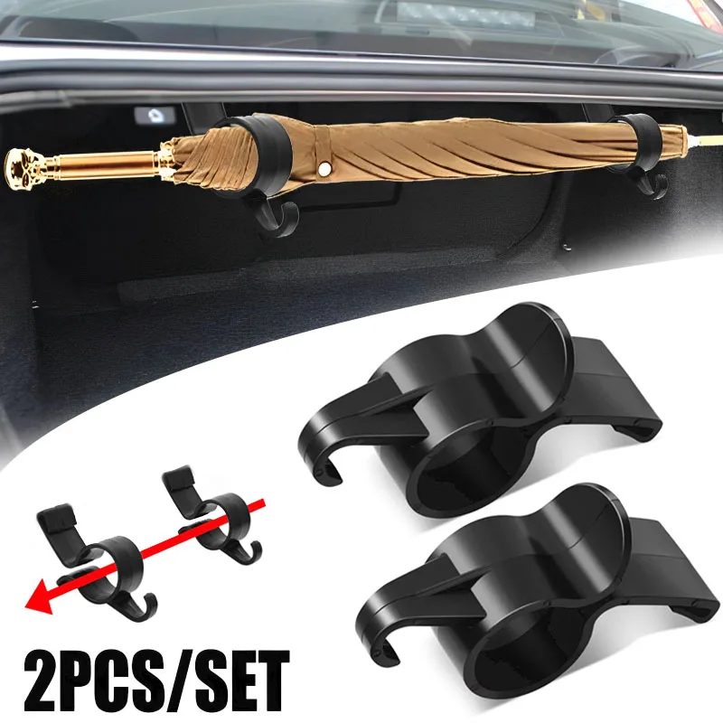 Soporte de paraguas para coche, gancho para maletero, montaje de paraguas, gancho para Toalla de planta, accesorios para automóvil, organizador de almacenamiento interno Universal