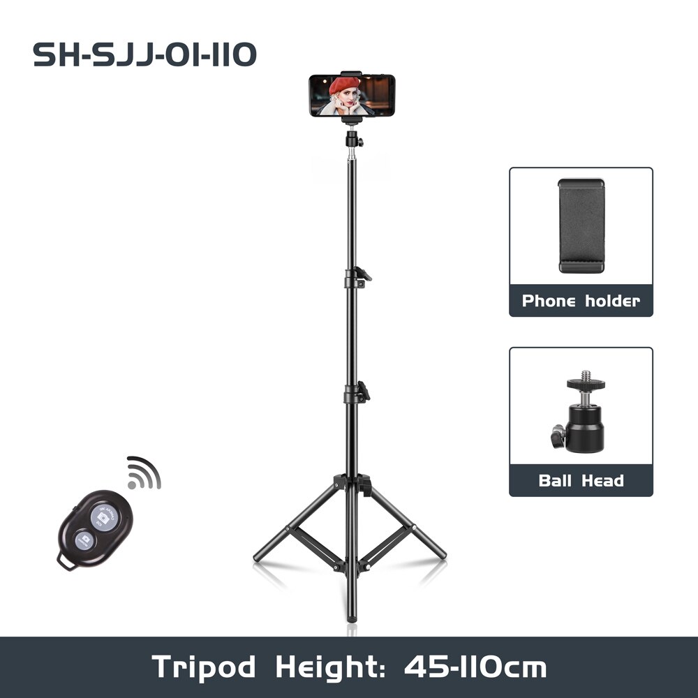 Tripod for Phones Stand Portable Flexible Selfie Tripod With Bluetooth Remote Ball Control Holder Camera Universal Photography: 100cm Tripod