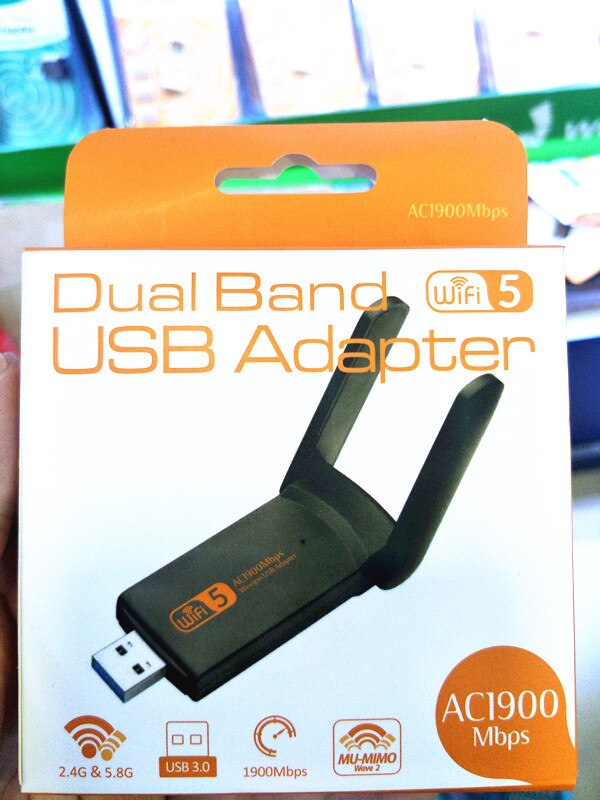 USB3.0 Wifi Adapter 1200Mbps 1900Mbps Dual Band 2.4Ghz + 5.8Ghz Wifi Dongle 802.11AC Netwerkkaart Usb 2 Antennes Hi-Speed