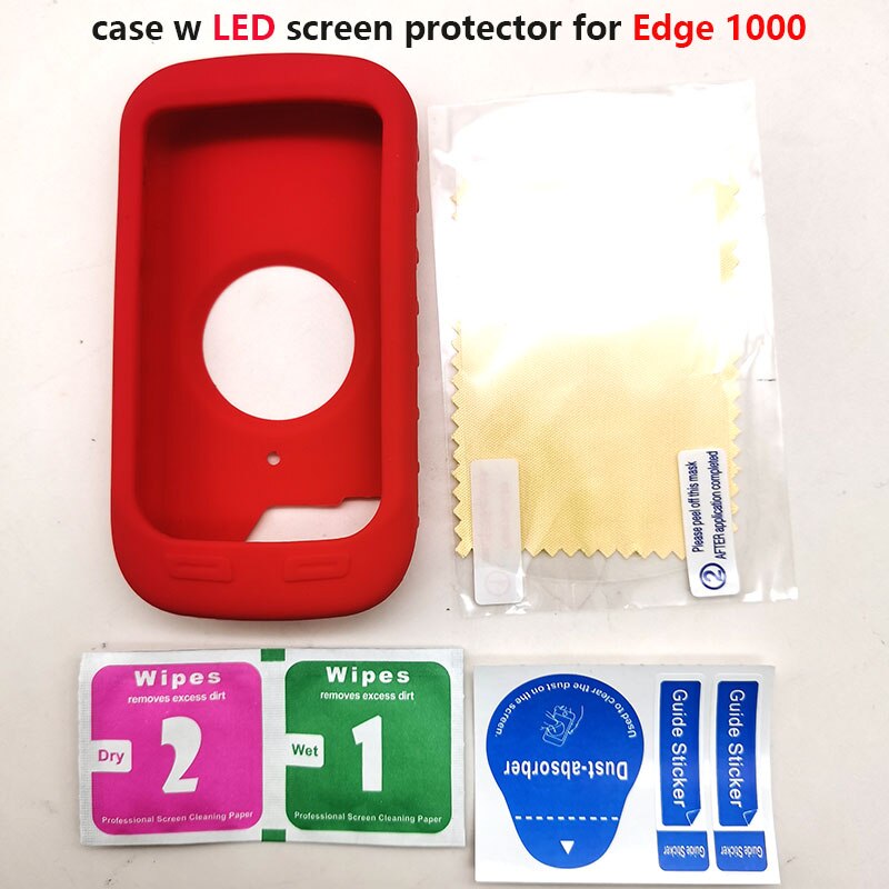 Edge 1000-funda protectora de goma para ordenador de bicicleta, Protector de pantalla para Garmin Edge 1000, GPS: Red LED