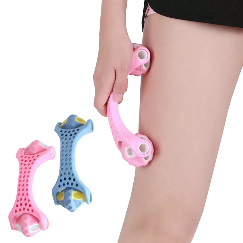 1 Pcs Handheld Massage Roller 2 Wheels for Neck Full Body Deep Tissue Muscle Relaxation DC88: Default Title