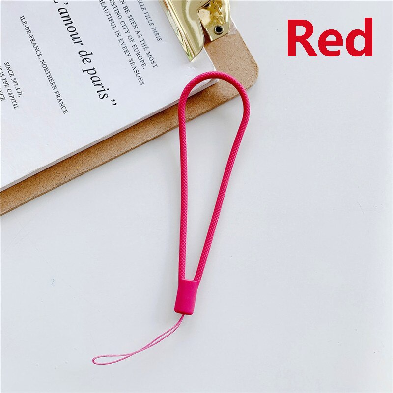 1Pcs Siliconen Touw Mobiele Telefoon Anti Verliezende Sling Pols Korte Cord Silicone Pols Touw Mobiele Telefoon Lanyard Strap Id card Usb: Red