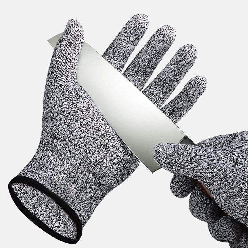 5 Veiligheid Snijbestendige Veiligheid Handschoenen Anti Cut Proof Handschoenen Gmg Grey Hppe Ansi Keuken Tuin Butcher Anti-cut Niveau Werk Handschoenen
