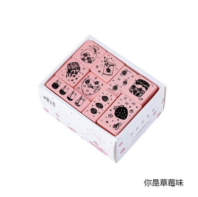 1 sæt vintage multifunktion maleri dekorations stempel træ gummistempler til scrapbog papirvarer gør-det-selv håndværk standard stempel: 1