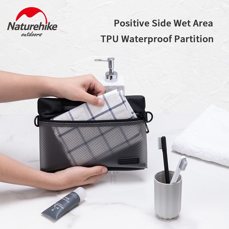 Naturehike multifunktionel vaskepose tpu klip mesh toilettaske 600d vandtæt rejse 0.13g opbevaringspose bærbar stor kapacitet