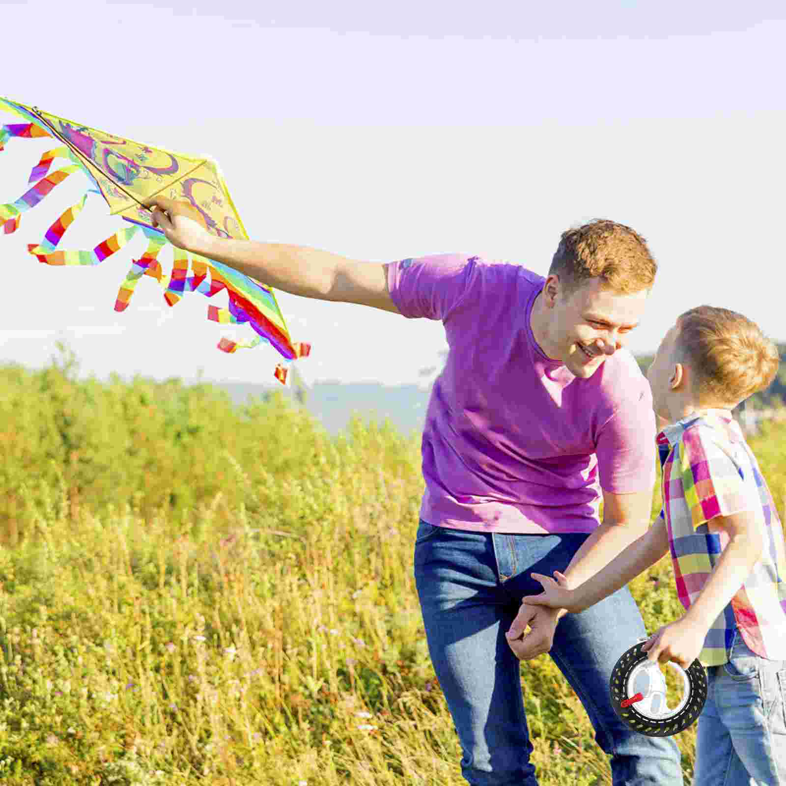 1Pc Kite Spool Flying Kite Reel Winder Kronkelende Reel Grip Kite Accessoire (Zwart)