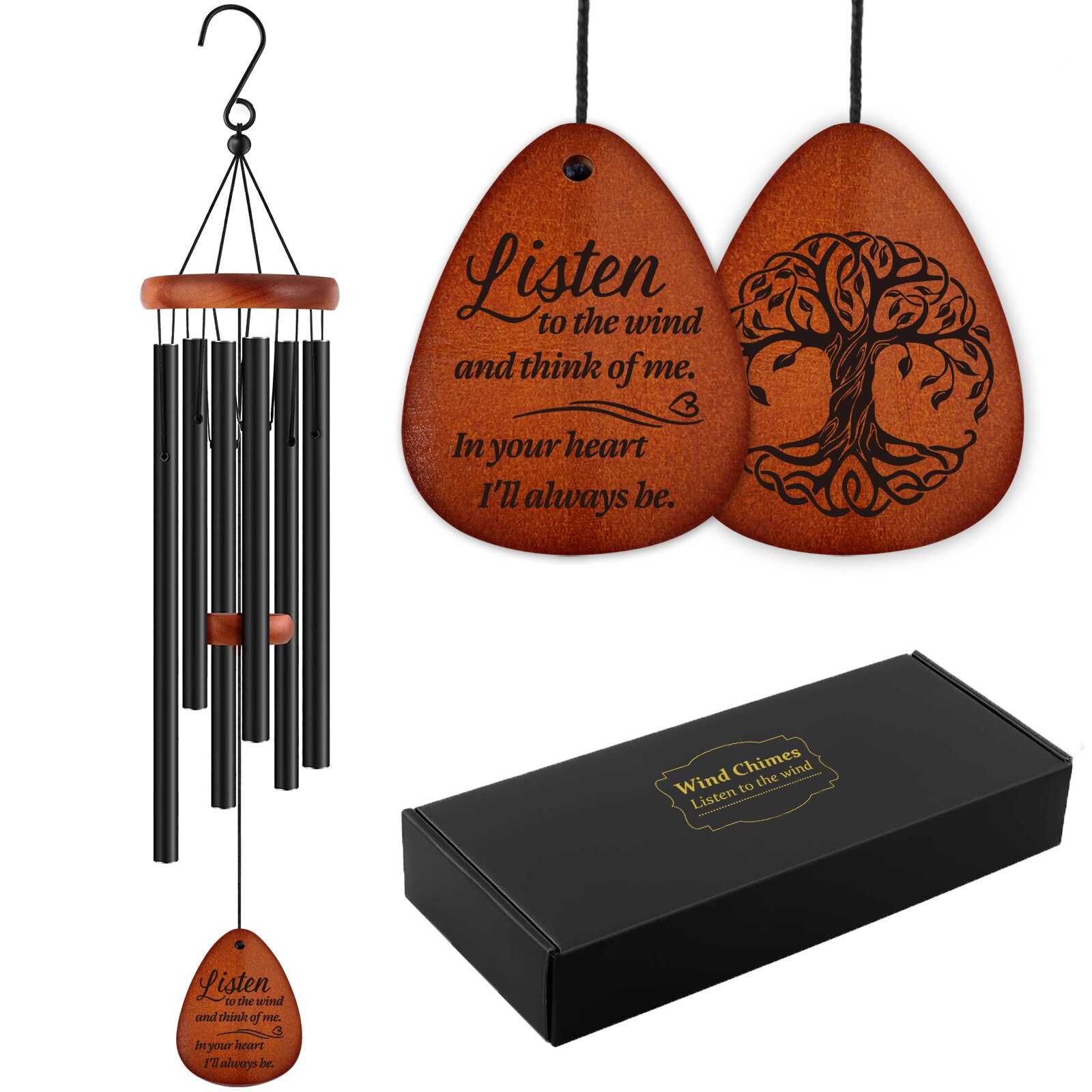 Sympathy Wind Chimes Memorial with Poem for Outside for Loss of Loved One When Someone Become Butterfly: WYF813