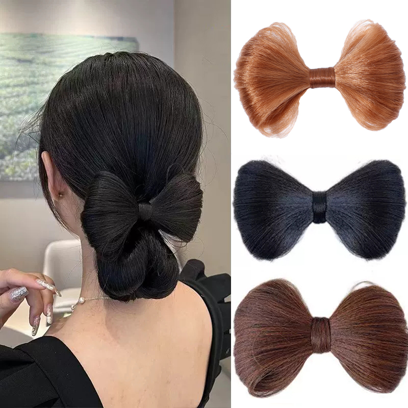 Synthetische Haarschleife Dutts Haarspange Dutt Frisur Schleife Haarschmuck für Frauen Braun Schwarz Chignon Haarnadeln Perücke Haarknoten
