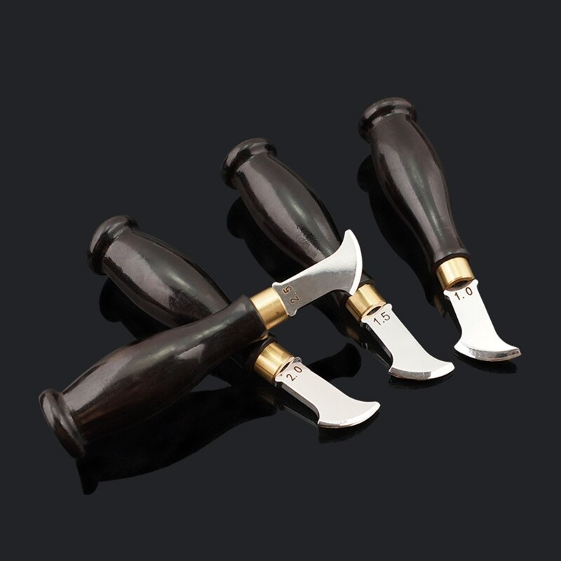 Leather Edge Creaser Leather Shallow Slot Edge Lineer Device with Wood Handle GXMA