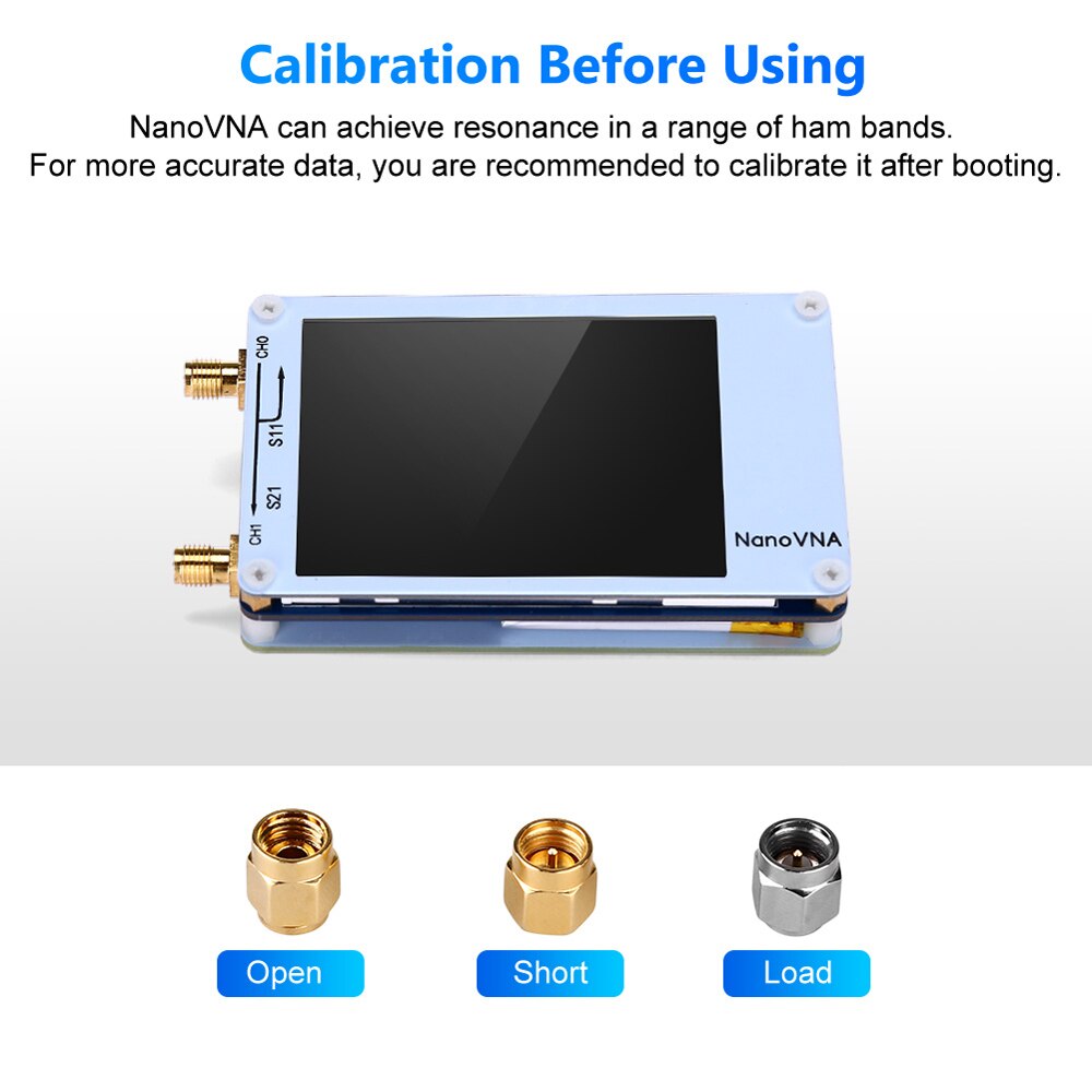 NanoVNA Vector Network Analyzer Antenna Analyzer Standing Wave 50KHz-900MHz Digital Touching Screen Shortwave MF HF VHF UHF
