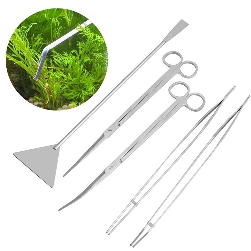 Aquarium Levende Plant Aquarium Gereedschap Set Schaar Pincet Grind Leveler Aquarium Glass Cleaner Fish Tank Cleaner