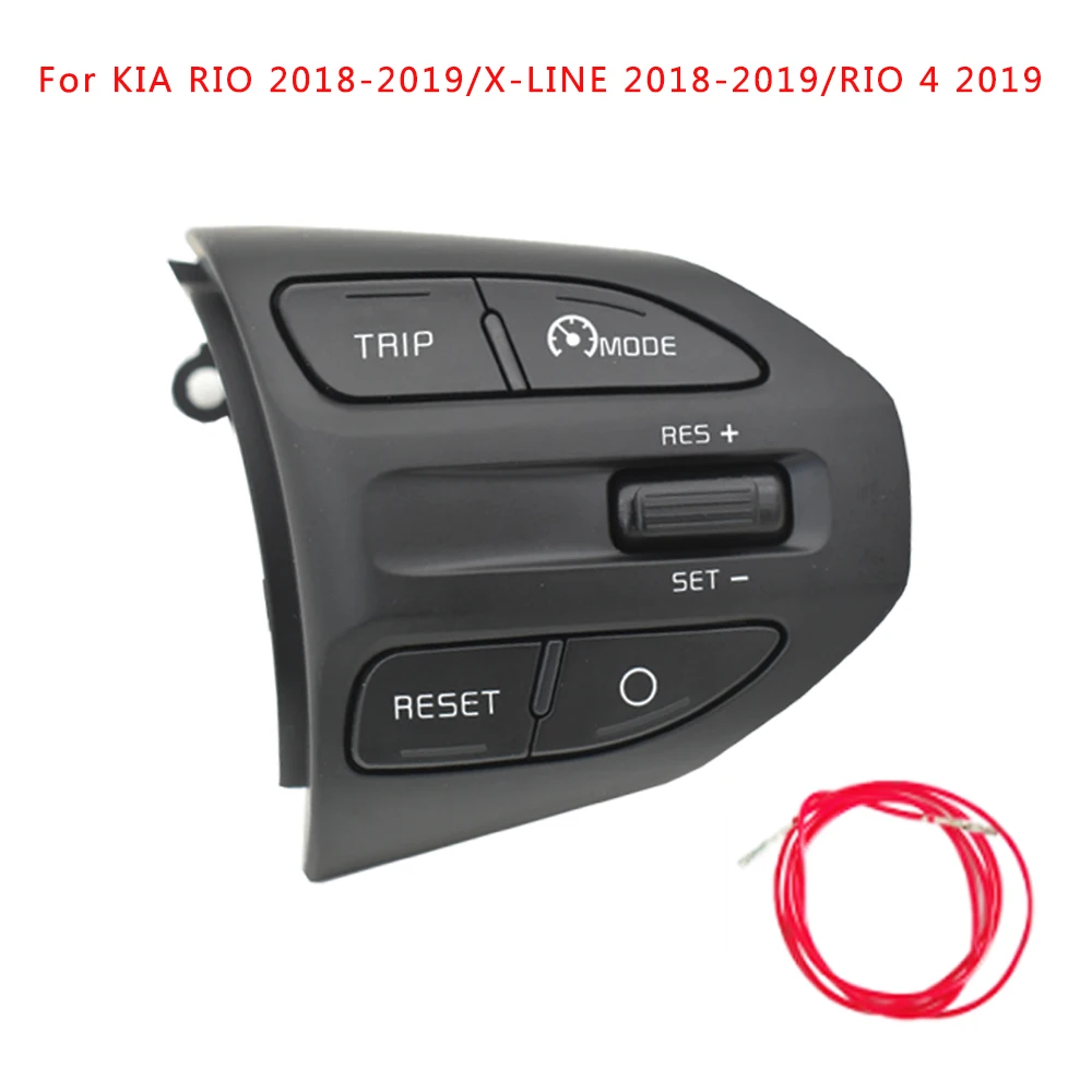 Pulsanti di controllo della velocità del volante per KIA K2 RIO 2017 2018 2019 RIO 4 manopola del cambio dell'interruttore del volume del telefono Bluetooth per parti di automobili: nero