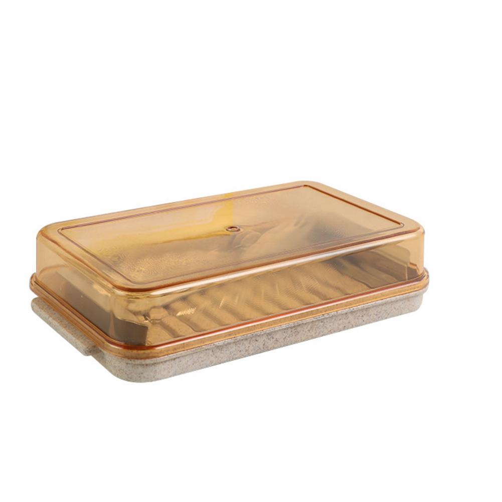 Beurrier en plastique avec couvercle beurre gardien conteneur stockage Cutter trancheuse grand Rectangle conteneur fromage pour le stockage de cuisine: A