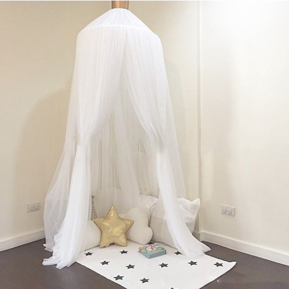 Baby Bed Crib Netting Room Decoration for Wedding or Gaming Party Mosquito Net Hanging Play Tent Baby Infant Canopy: White
