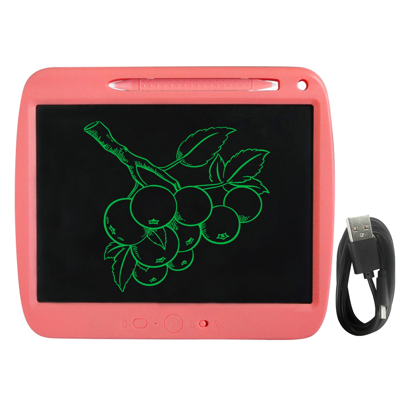 Rechargeable LCD Writing Tablet 9 Inch Handwriting Drawing Tablet with Stylus Lock Button for Toddler Kids Educational Learning: Single color-P