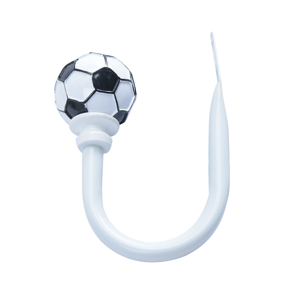 1pc vægmonteret u form fodbold gardin hold ryggen slips krog holder hjem indretning gardin tilbehør: Hvid