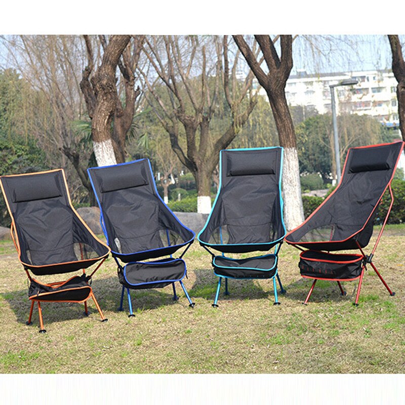 Foldbar campingstol fiskeri bbq vandreture ultra let stol udendørs værktøj stærk høj belastning 150kg strand picnic foldestol  od013