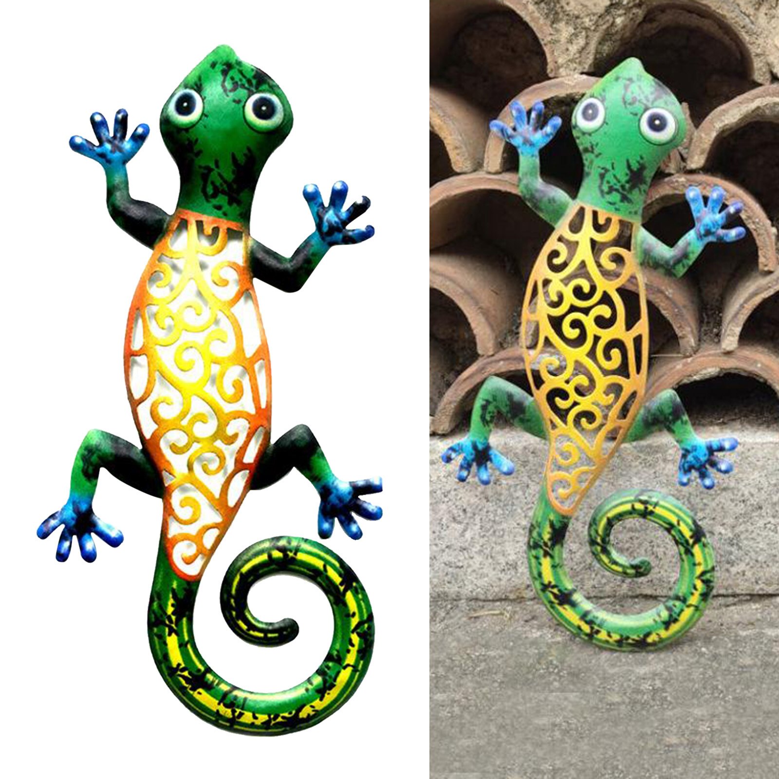 Métal Gecko extérieur mur décor lézard extérieur jardin mur ing Art décoration