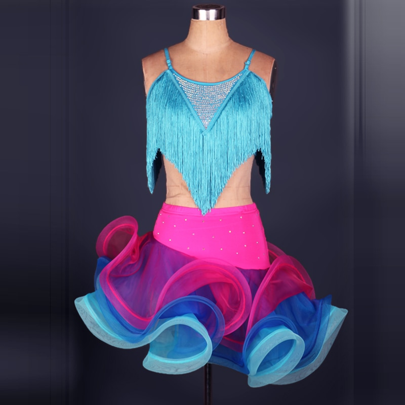 Ballsaal Randbereich Latein tanzen kleid frauen wettbewerb profi quaste elegante Senior für mädchen wettbewerb kleider damen Tango