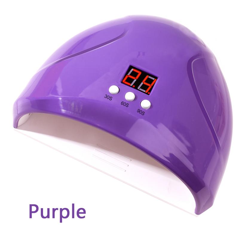 Secador de unhas com lâmpada uv para led, máquina de manicure com sensor automático lcd ferramentas para arte em unhas: Purple