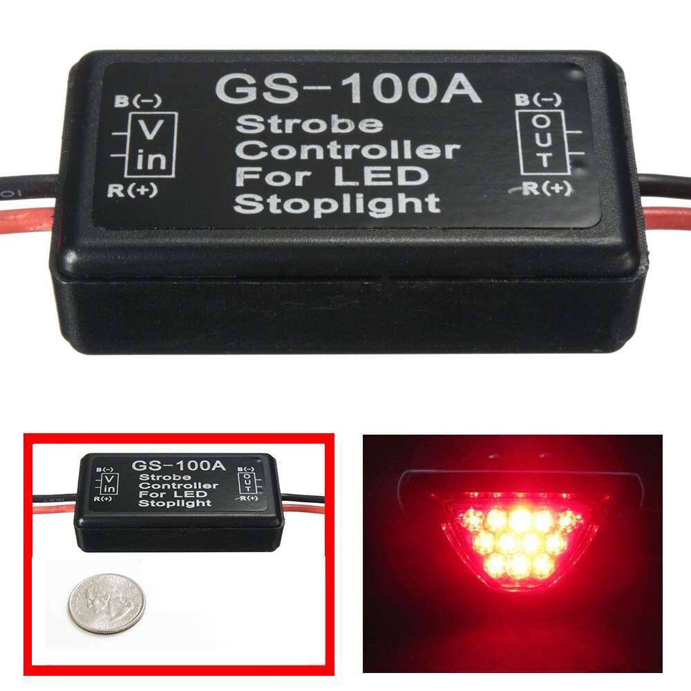 GS-100A Universele Auto 12 v LED Brake Stop Light Strobe Controller Flash Module Afstandsbediening