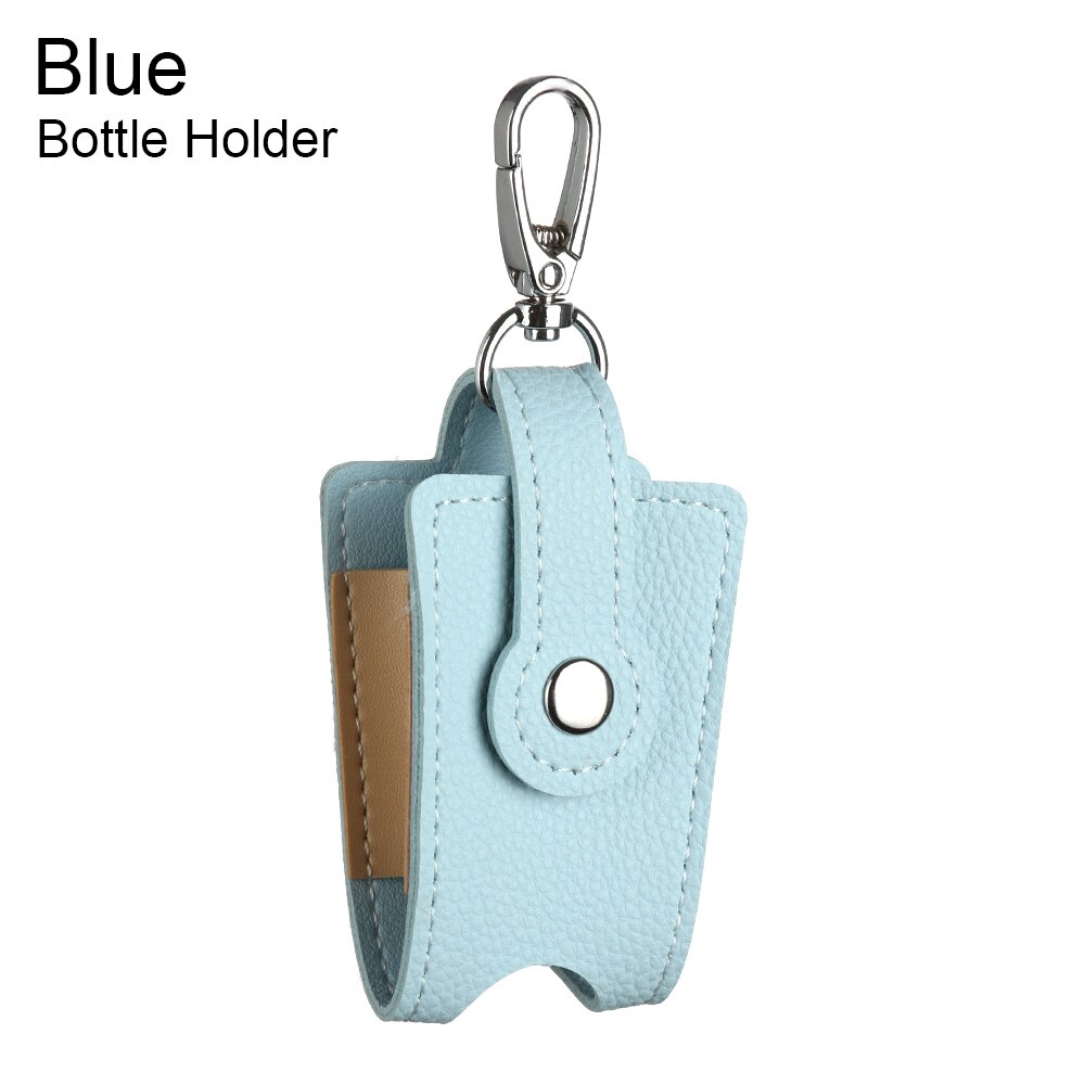 Hand Sanitizer Gel Bottles Storage Bottle Holder With Keychain Carrier Flip-Top Empty Container Reusable Travel Bag: Blue Bottle Holder