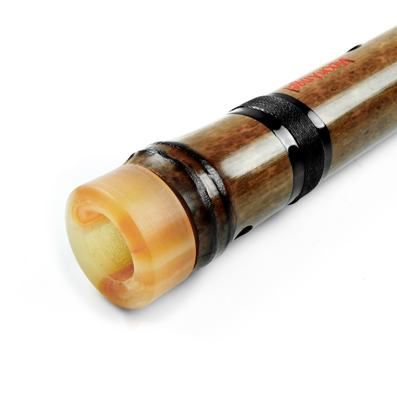 Original Brown Vertical Bamboo Flute with Black Line Musical Instruments Traditional Chinese Woodwind Instrument Xiao