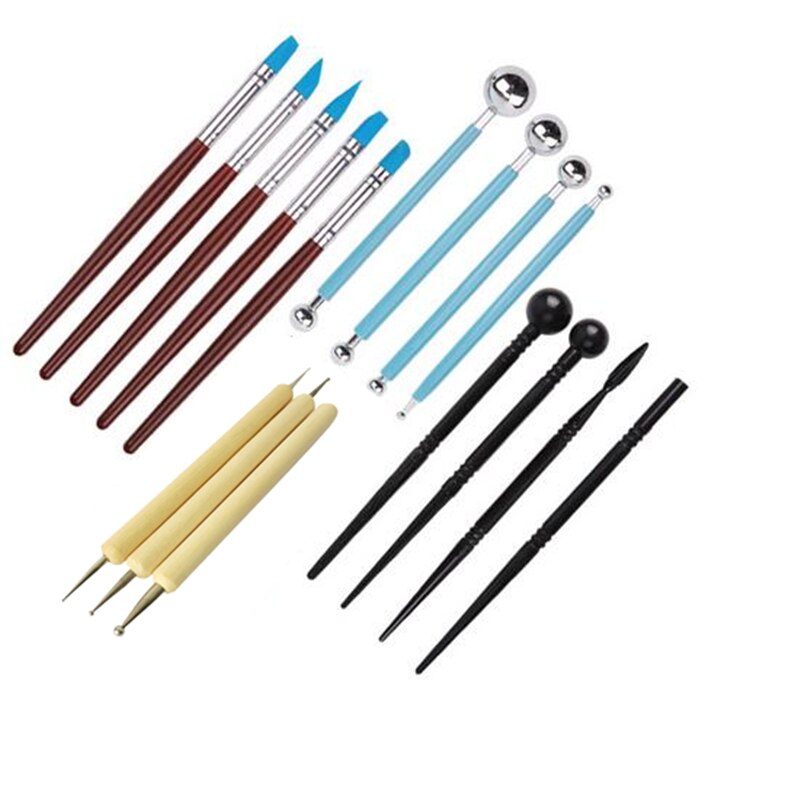 Polymer Clay Tool 4pcs/set Stainless Steel BJD Molding Ball Stylus Paper Flower Petal Make pottery tools: 11set