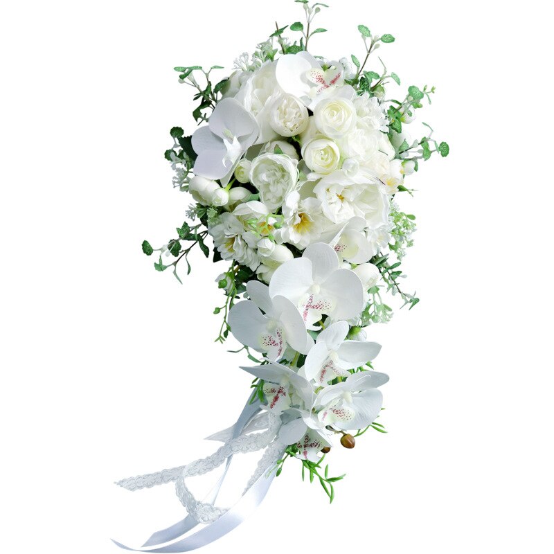 Bouquet de mariage blanc fleurs cascade mariage Bouquets de mariée soie Penoy Bouquets de mariage pour la décoration de demoiselles d'honneur PH055