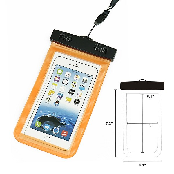 1 stuk 5.5 inch Mobiele Telefoon Pouch Waterdichte Tas Onderwater Dry Case Cover Voor Kano Kayak Rafting Kamp Zwemmen Drifting: orange