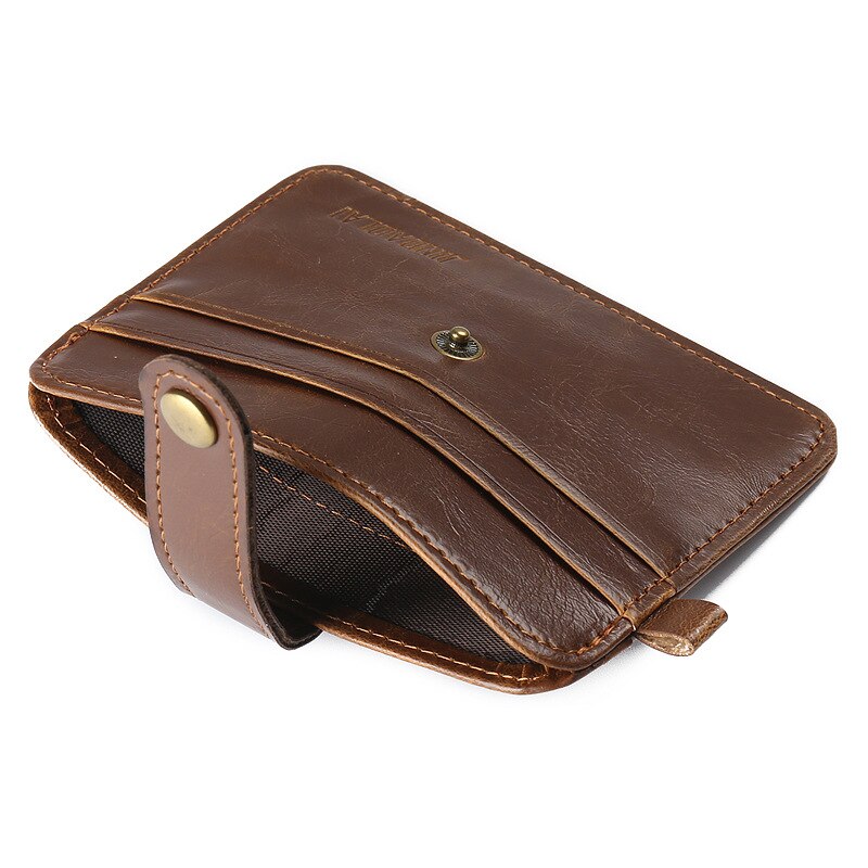 Cartera JINBAOLAI para hombre, Cartera de PU a la , monedero, bolso Retro, tipo Bolsa de tarjeta de crédito, cartera pequeña: Light Coffee