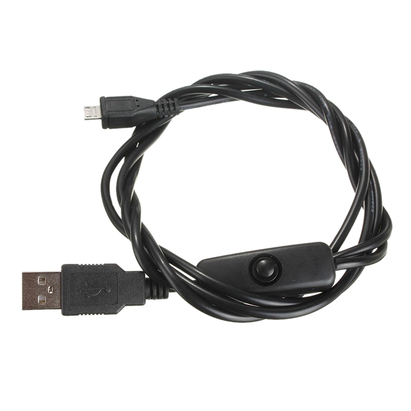 Micro-Usb Oplader Opladen Power Kabel Met Aan/Uit Schakelaar Voor Raspberry Pi Samsung Black