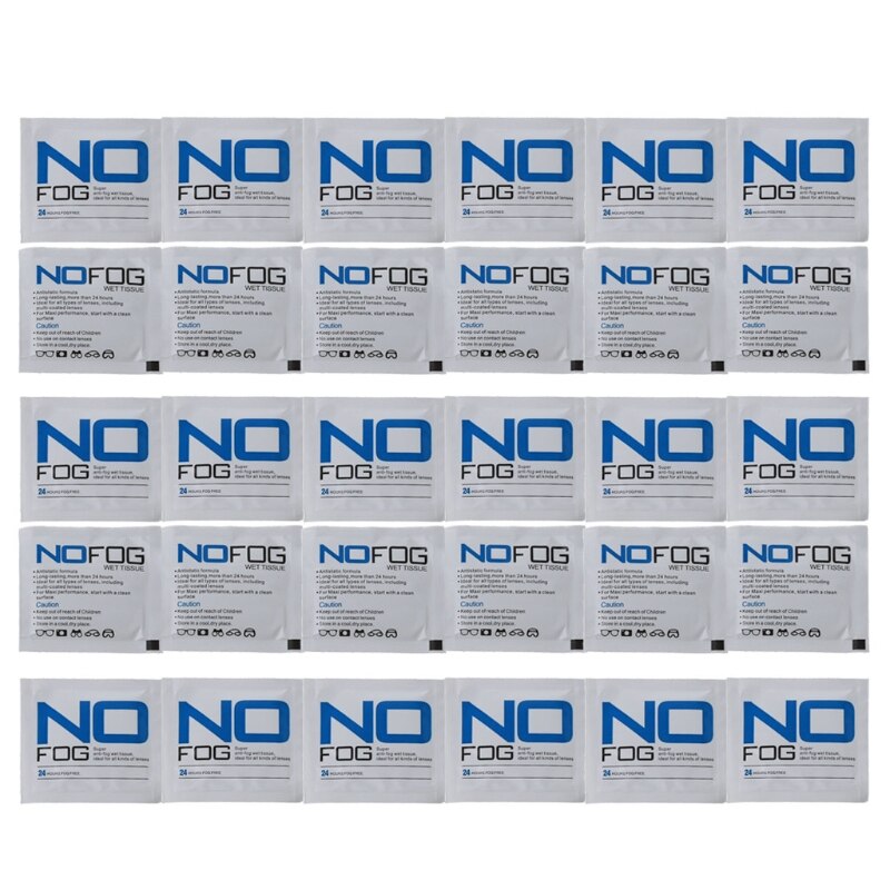 30pcs Glasses Anti-Fog Wet Wipes Pre-moistened Antifog Lens Wipe Individually Wrapped Disposable Defogger Eyeglass Wipes