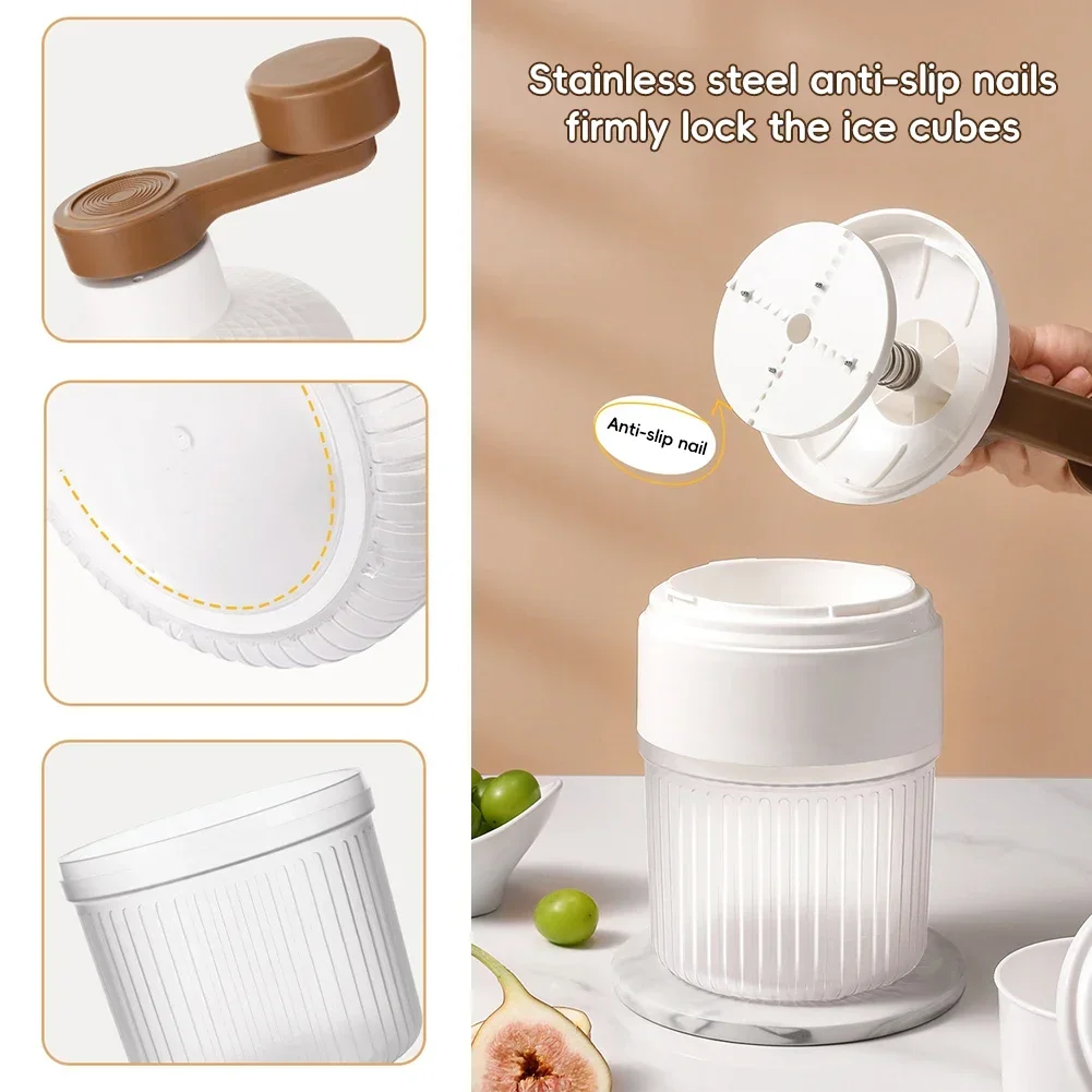 Household Portable Small Hail Machine Kitchen Tool Shaved Ice Machine Mini Ice Crusher Hand Operated Shaved Ice Milkshake Maker