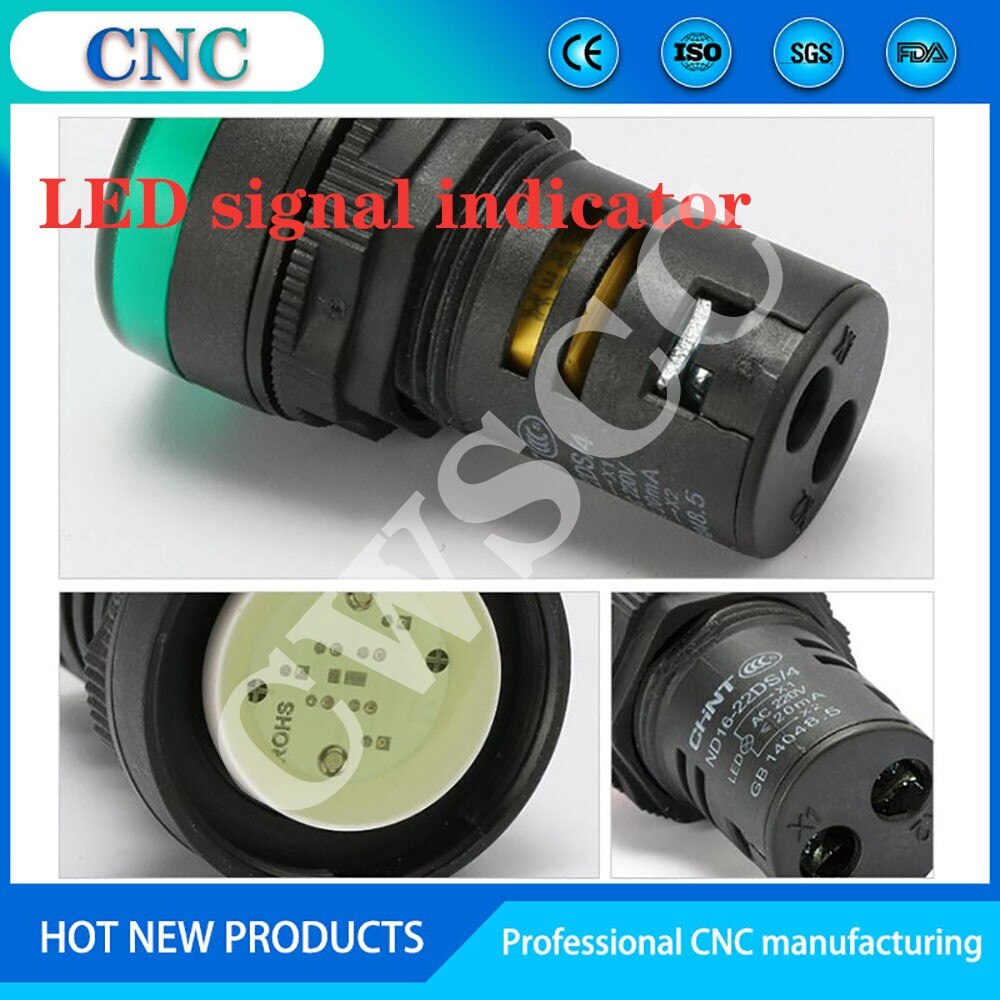 led signal light indicator ND16-22D yellow green red 24v 12v