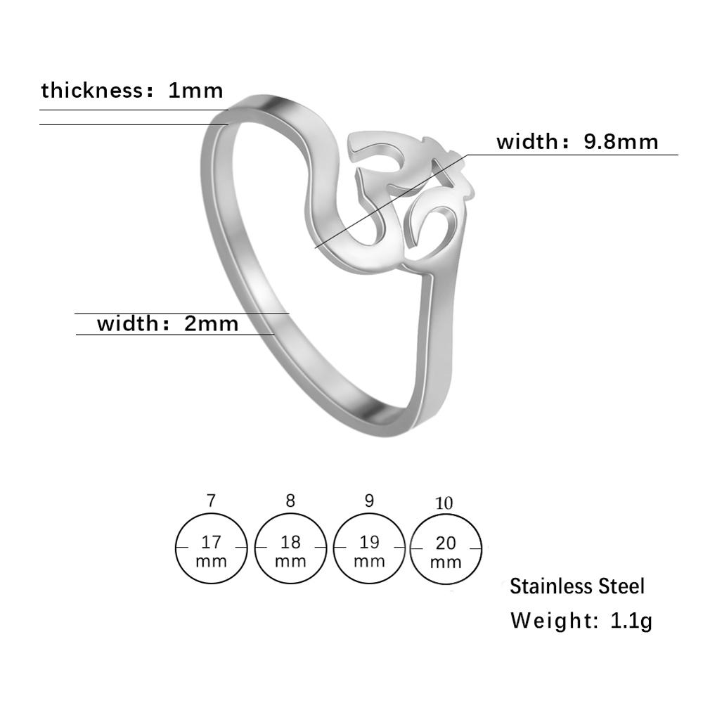 Unift Buddhism Hindu Yoga Om Aum Rings For Women Supernatural Talisman Stainless Steel Amulet Jewelry Religious Meditatio: 7 / WHITE