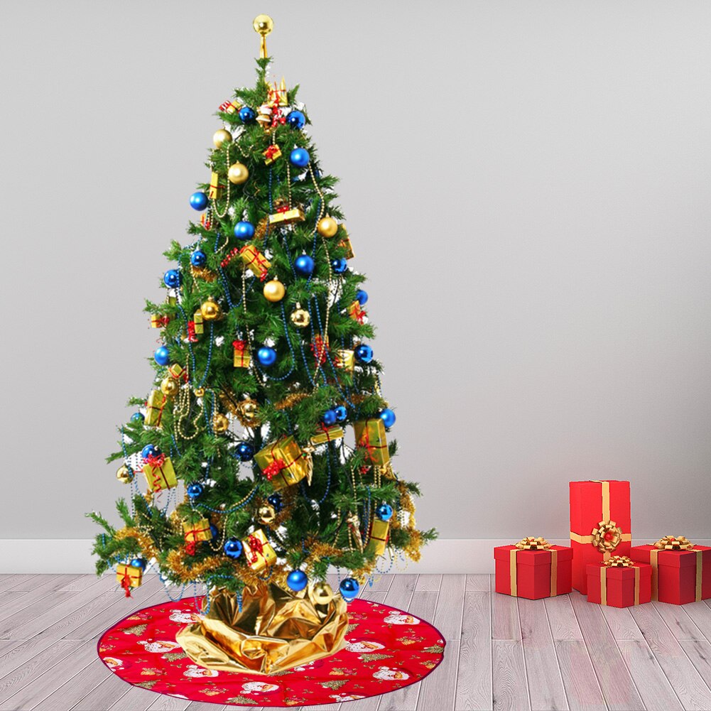 90cm Christmas Tree Skirt Cloth Santa ClausBase Tree Apron Festive Xmas Party Props Christmas Decorations for Tree