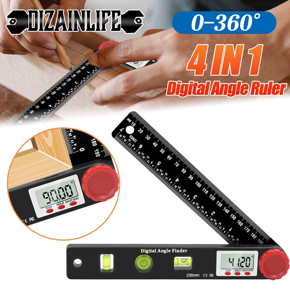 Digital Protractor Angle Ruler Finder Inclinometer Woodworking Electronic Goniometer Protractor Level Ruler Angle Scale Detector