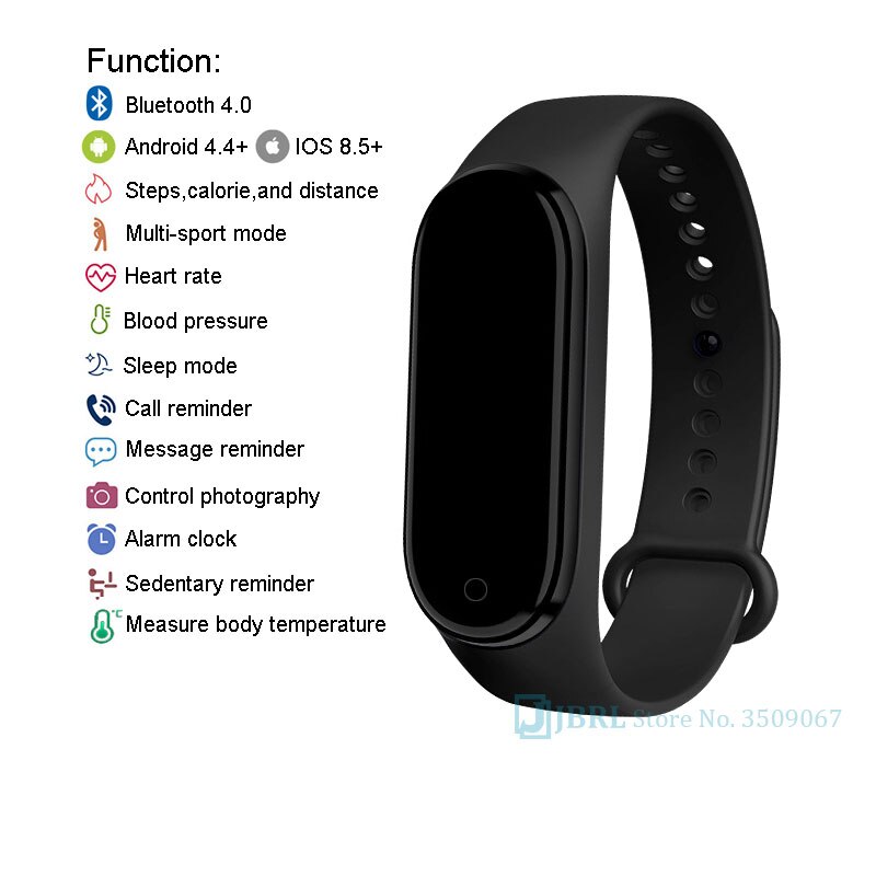 Più nuovo Temperatura Intelligente Wristband Degli Uomini Delle Donne Bluetooth Smartband Laides di Fitness Mens Del Braccialetto di Android IOS Phone Heart Rate Orologio