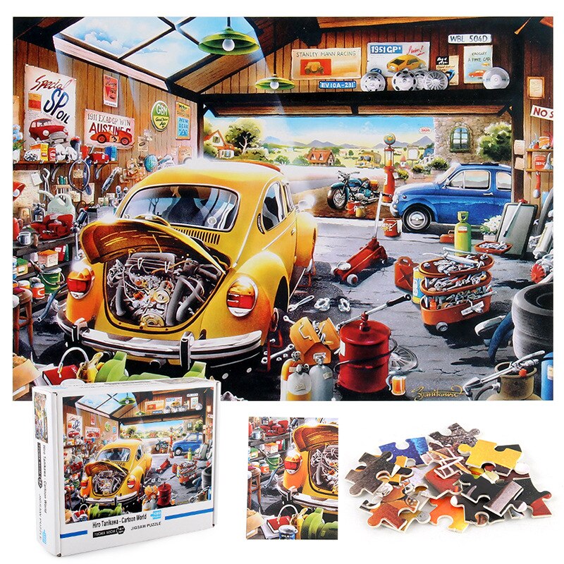 Jinletong Puzzel 1000 Stuks Adult Jigsaw Speelgoed Auto Cartoon Wereld Puzzel Homeschool Levert Educatief: Default Title