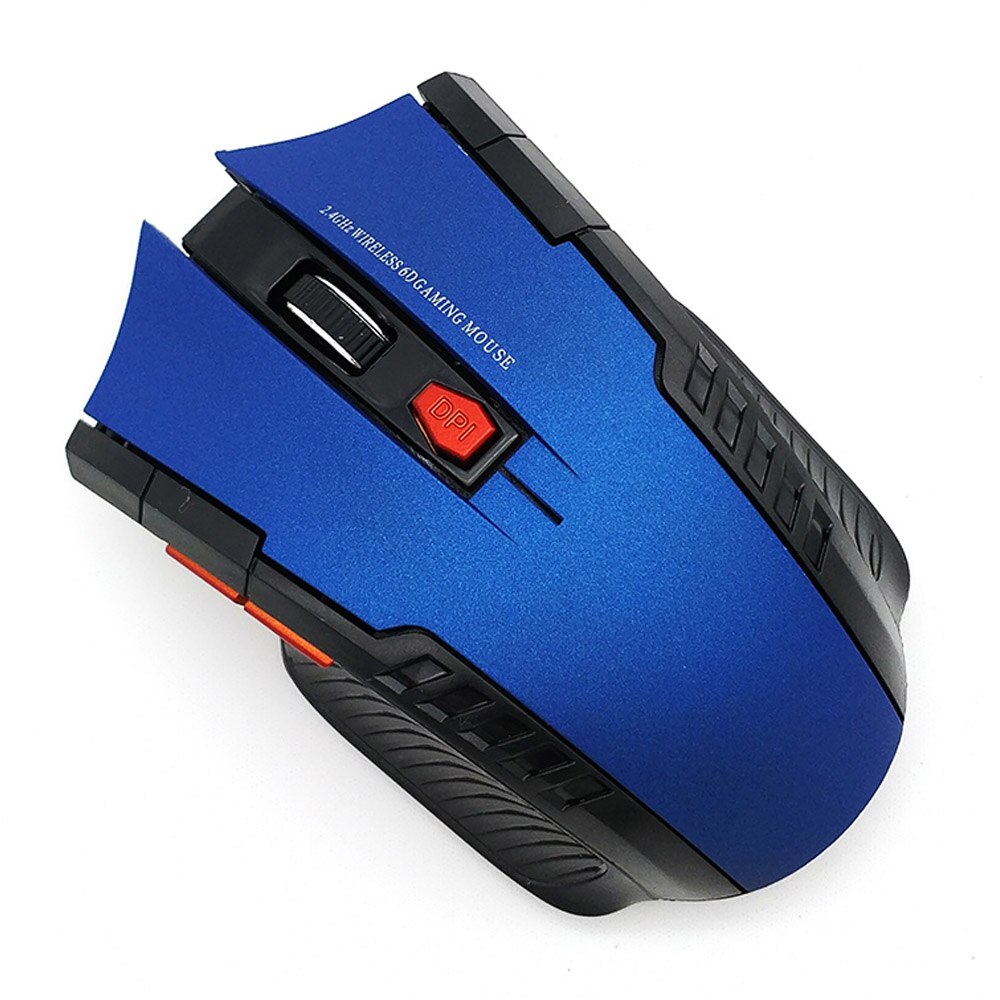 Draadloze usb muis 2000 dpi instelbare usb 2.0 ontvanger optische computermuis 2.4 ghz ergonomische muis voor laptop pc: Blauw