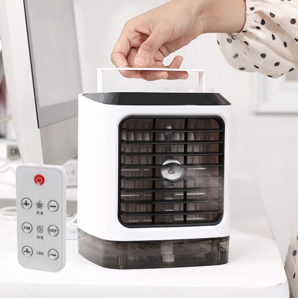 Air Conditioner With Remote Control Desktop Air Cooler Fan Mini Three Gear Modes Water Cooling Fan Portable Home Air Fan Summer